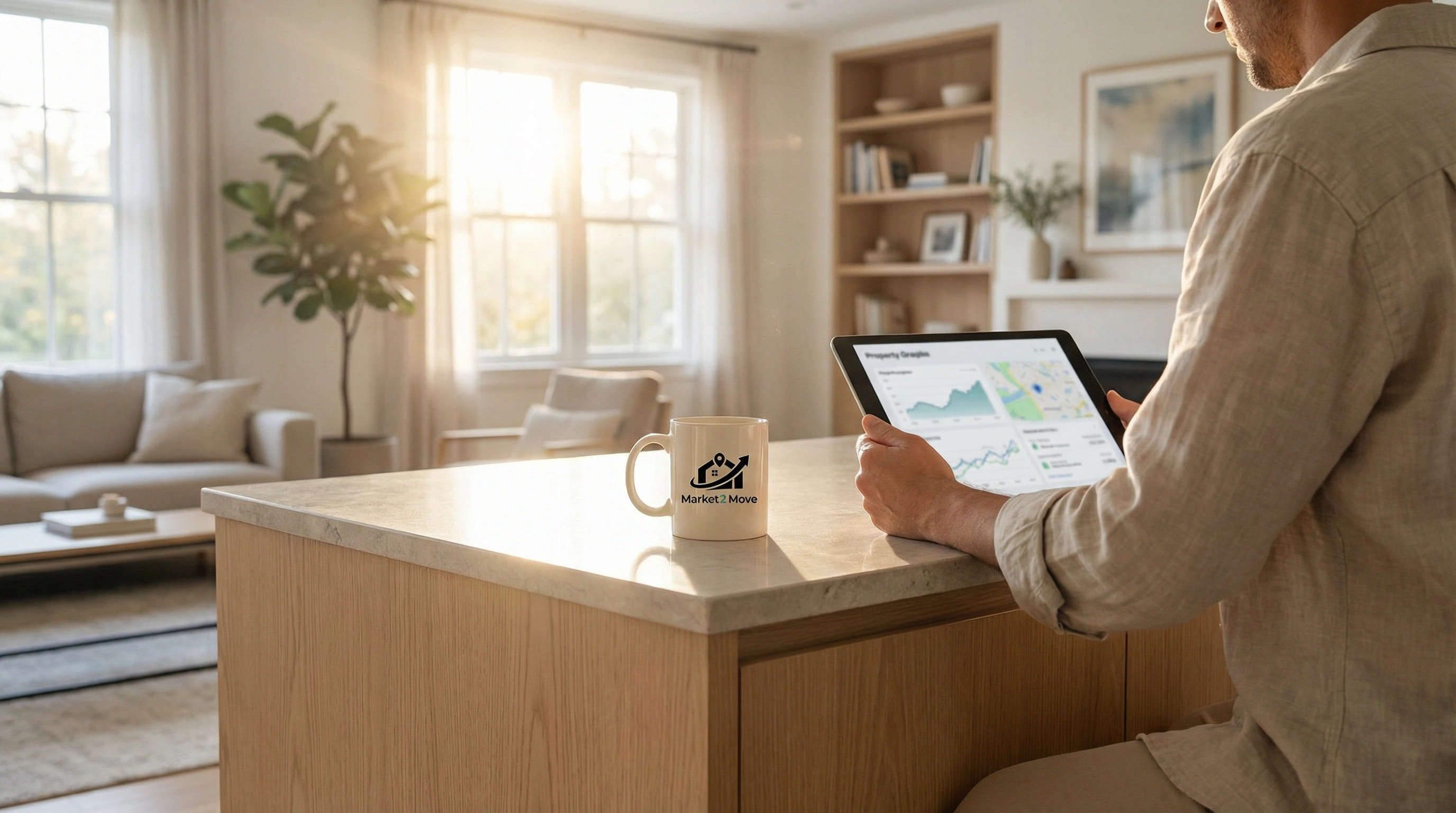 Homeowner using Alexandria Hamilton on a tablet to manage their property listing